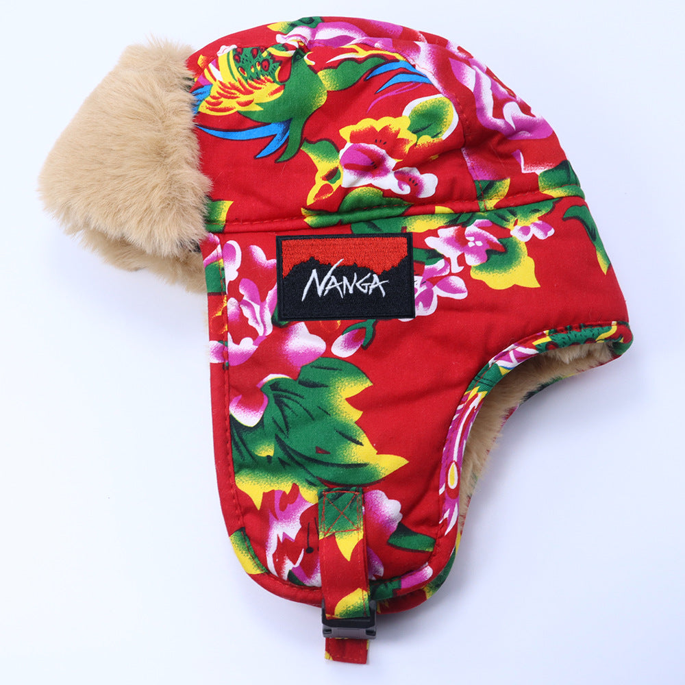 Stussy Hat Lei Feng Hat Winter Warm Fleece Thickened Ethnic Style