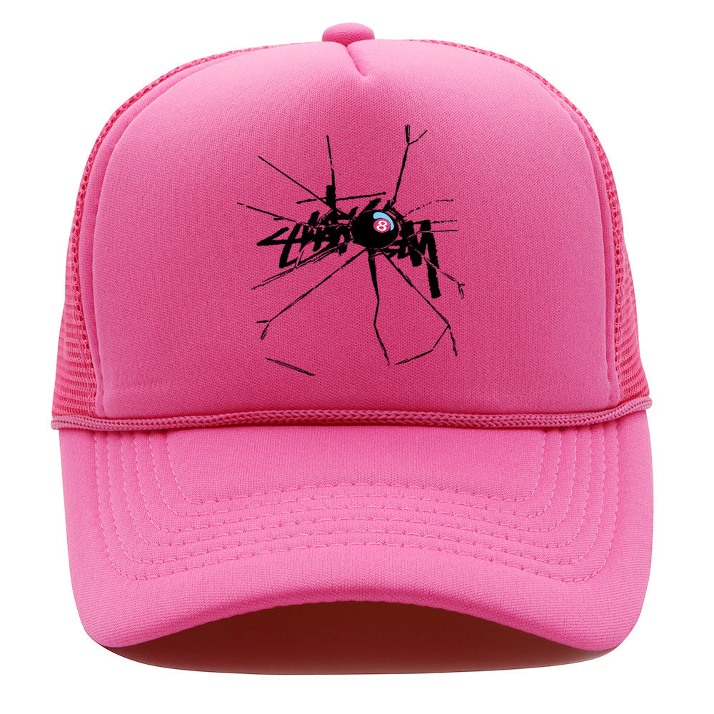Stussy Hat Mesh Cap Couple Sun Hat Summer Print Baseball Cap Casual Sun Protection Cap